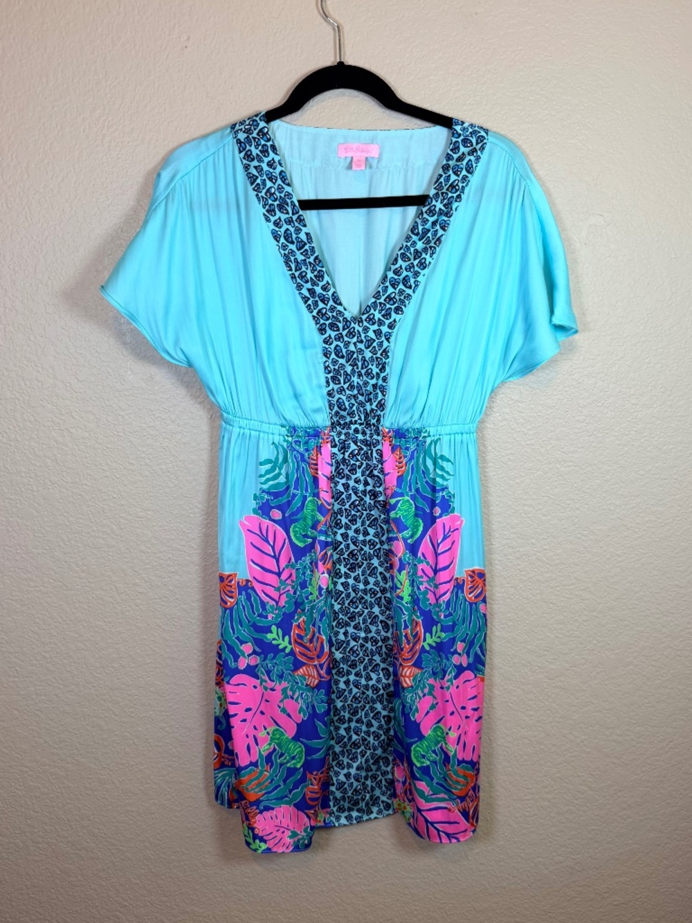 LILLY PULITZER - V-Neck Flutter Sleeve Animal Print Floral Dress